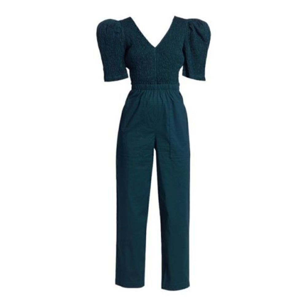 SEA GAIA Smocked Cotton Jumpsuit Size 8 NWT